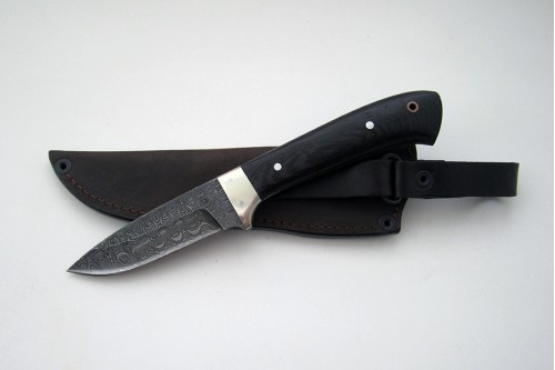 Нож из дамасской стали "Гепард" (малый) цельнометаллический - работа мастерской кузнеца Марушина А.И.